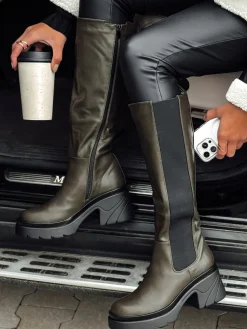 Kozaki>Dstreet Kozaki damskie FERRINI długie zielone ZY0534