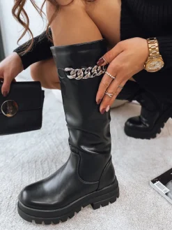 Kozaki>Dstreet Kozaki damskie JOLIA czarne ZY0430