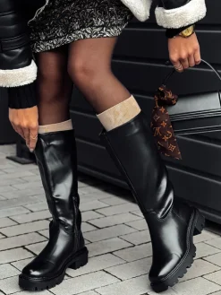 Kozaki>Dstreet Kozaki damskie KICKBOOT długie czarne ZY0499