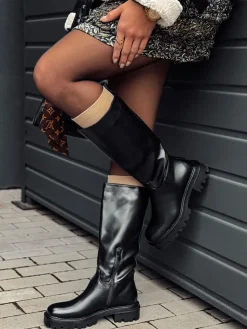 Kozaki>Dstreet Kozaki damskie KICKBOOT długie czarne ZY0499