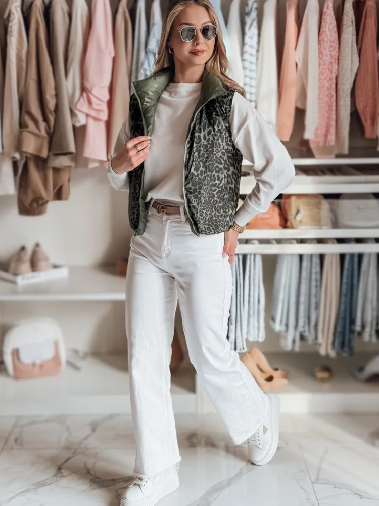 Kamizelki Damskie>Dstreet Krótka kamizelka damska dwustronna CHIPUFF zielona TY4824