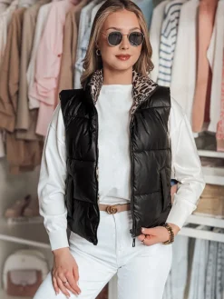 Kamizelki Damskie>Dstreet Krótka kamizelka damska dwustronna CHIPUFF czarna TY4822