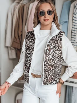 Kamizelki Damskie>Dstreet Krótka kamizelka damska dwustronna CHIPUFF biała TY4821