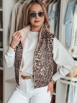 Kamizelki Damskie>Dstreet Krótka kamizelka damska dwustronna CHIPUFF różowa TY4823