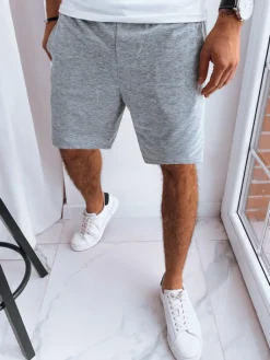 Spodenki Męskie>Dstreet Krótkie spodenki dresowe męskie jasnoszare SX2282