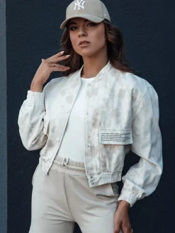 Kurtki Damskie>Dstreet Kurtka bomberka damska tie dye SERRO beżowa TY4478