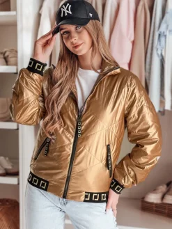 Kurtki Damskie>Dstreet Kurtka damska bomberka pikowana GLAMCIX beżowa TY4784