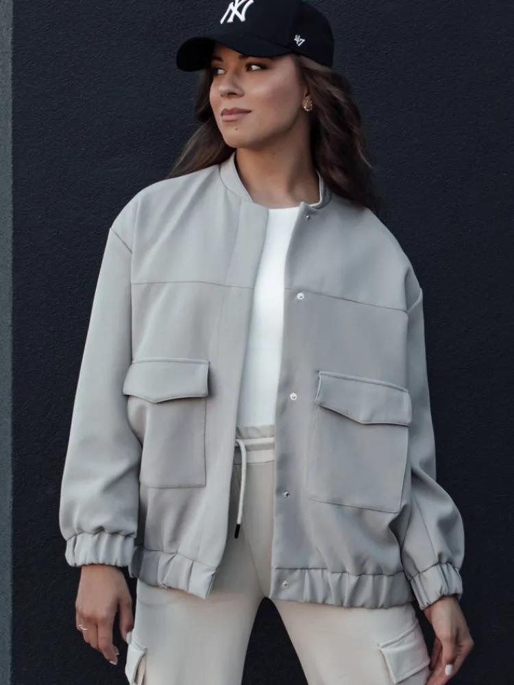 Kurtki Damskie>Dstreet Kurtka damska bomberka QUESI szara TY4474