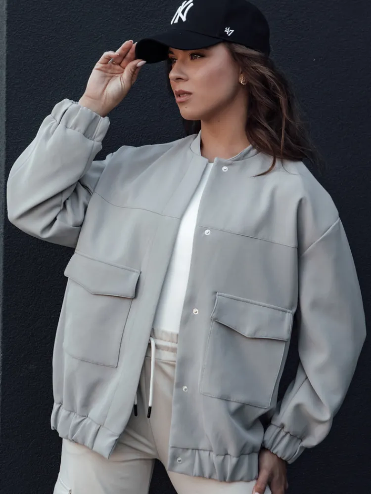 Kurtki Damskie>Dstreet Kurtka damska bomberka QUESI szara TY4474