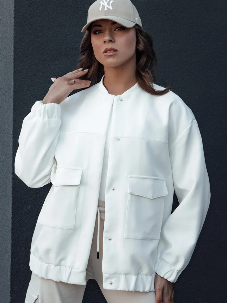 Kurtki Damskie>Dstreet Kurtka damska bomberka QUESI ecru TY4475