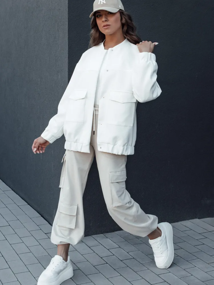 Kurtki Damskie>Dstreet Kurtka damska bomberka QUESI ecru TY4475