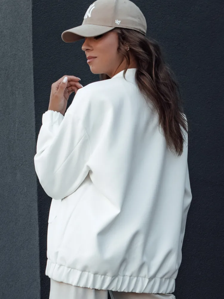 Kurtki Damskie>Dstreet Kurtka damska bomberka QUESI ecru TY4475