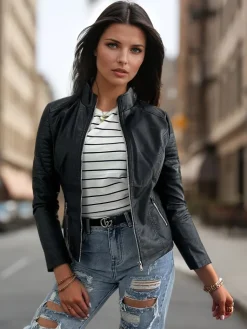 Kurtki Damskie>Dstreet Kurtka damska BRETA czarna TY3453