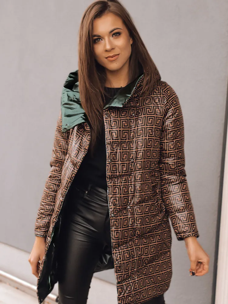 Kurtki Damskie>Dstreet Kurtka damska dwustronna DELSY LONG zielona TY3480