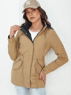 Kurtki Damskie>Dstreet Kurtka damska ELINA ciemnobeżowa TY4344