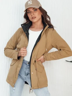 Kurtki Damskie>Dstreet Kurtka damska ELINA ciemnobeżowa TY4344