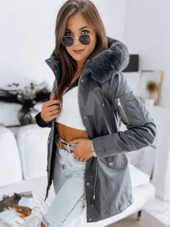 Kurtki Damskie>Dstreet Kurtka damska ERISS ciemnoszara TY3257