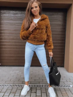 Kurtki Damskie>Dstreet Kurtka damska FERNANDA kamelowa TY2285