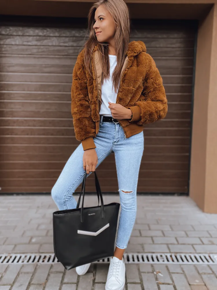 Kurtki Damskie>Dstreet Kurtka damska FERNANDA kamelowa TY2285