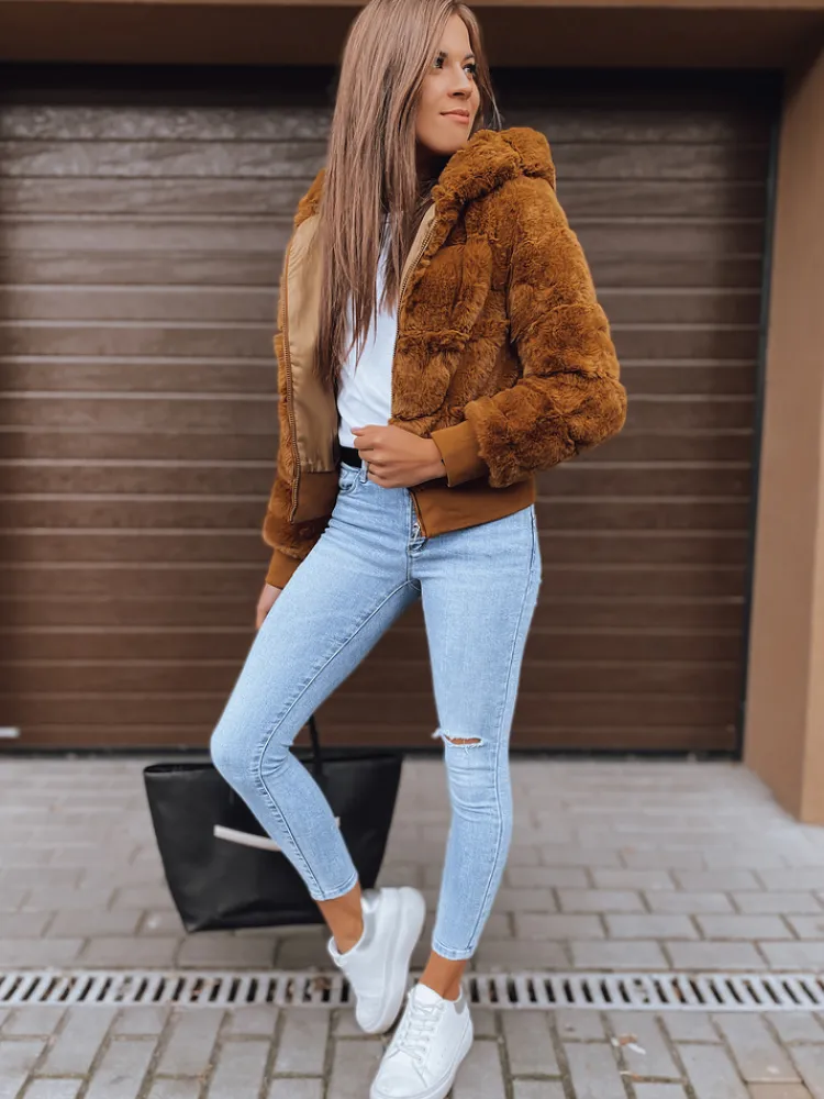 Kurtki Damskie>Dstreet Kurtka damska FERNANDA kamelowa TY2285