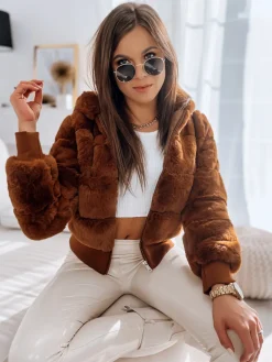 Kożuszki Damskie|Kurtki Damskie>Dstreet Kurtka damska FERNANDA kamelowa TY2285z