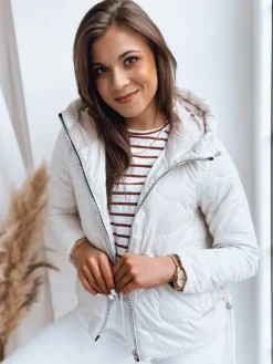 Kurtki Damskie>Dstreet Kurtka damska FLUFFY biała TY3582