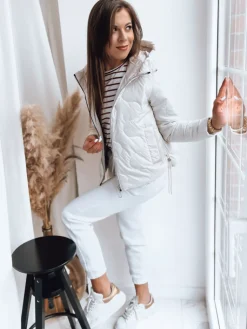 Kurtki Damskie>Dstreet Kurtka damska FLUFFY biała TY3582