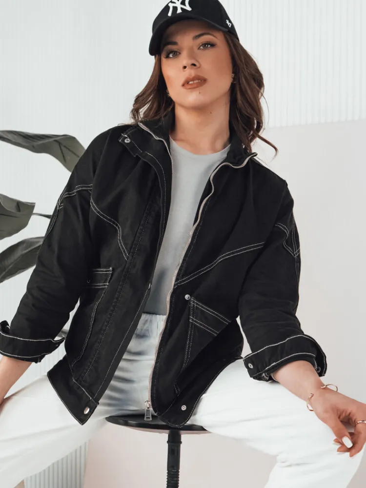 Kurtki Damskie>Dstreet Kurtka damska jeansowa BERENICES czarna TY4327