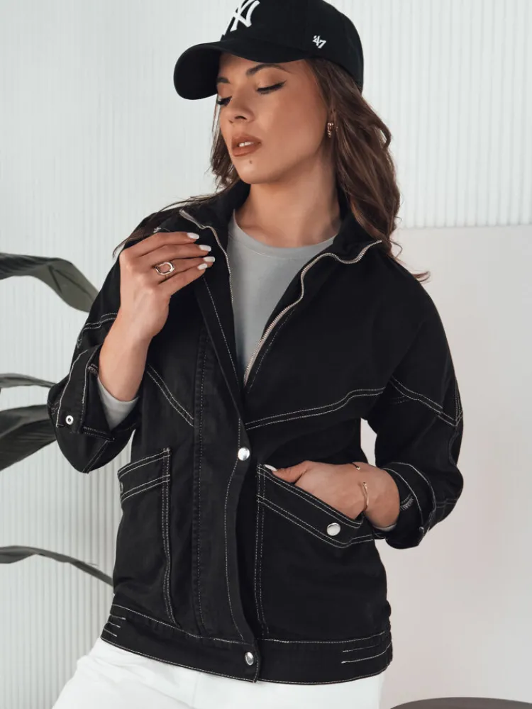 Kurtki Damskie>Dstreet Kurtka damska jeansowa BERENICES czarna TY4327