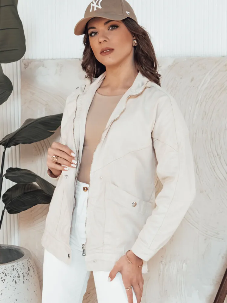 Kurtki Damskie>Dstreet Kurtka damska jeansowa BERENICES jasnobeżowa TY4309