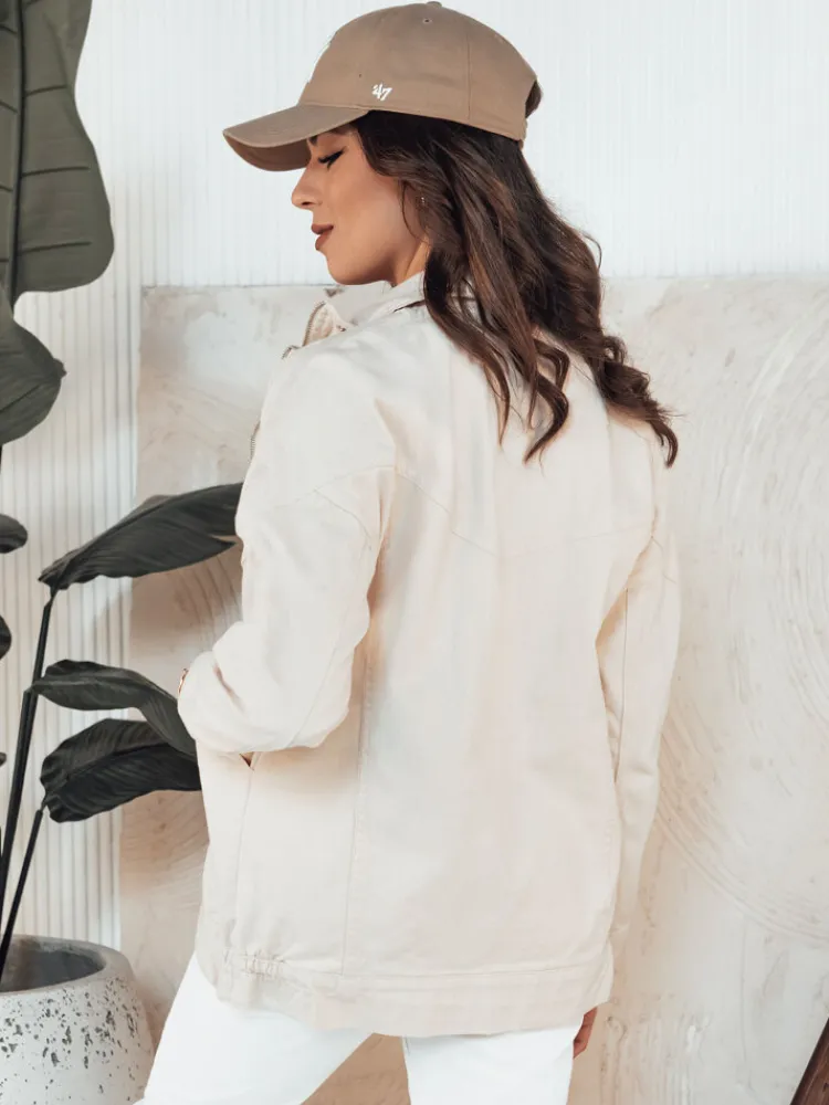 Kurtki Damskie>Dstreet Kurtka damska jeansowa BERENICES jasnobeżowa TY4309