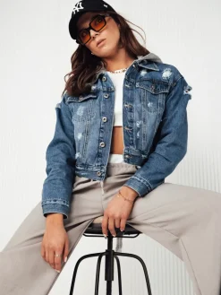 Kurtki Damskie>Dstreet Kurtka damska jeansowa BOOST niebieska TY1242z