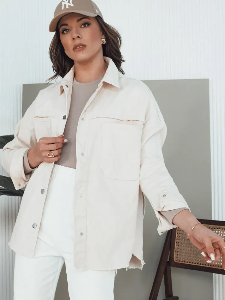 Kurtki Damskie>Dstreet Kurtka damska jeansowa DAMIRAKS jasnobeżowa TY4321