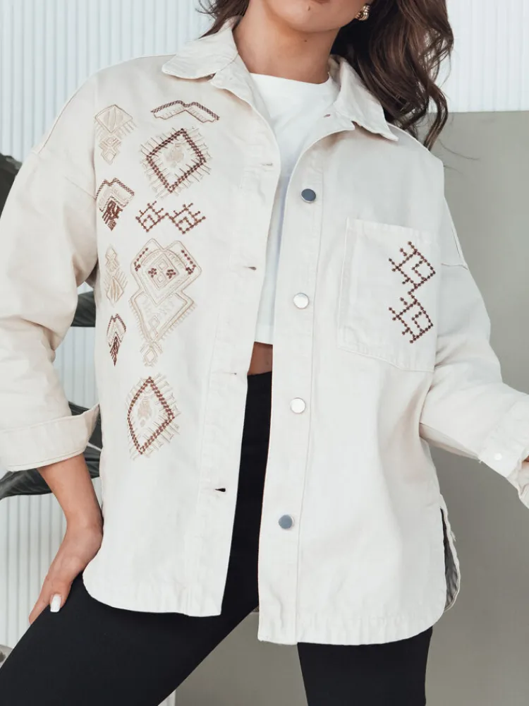 Kurtki Damskie>Dstreet Kurtka damska jeansowa FILOMENAS beżowa TY4313