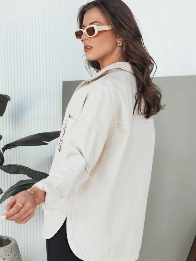 Kurtki Damskie>Dstreet Kurtka damska jeansowa FILOMENAS beżowa TY4313