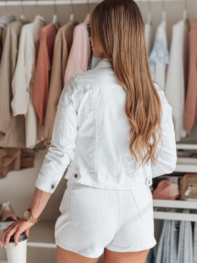 Kurtki Damskie>Dstreet Kurtka damska jeansowa krótka ABRAVIS biała TY4896