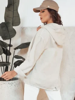 Kurtki Damskie>Dstreet Kurtka damska jeansowa LASANAS jasnobeżowa TY4314