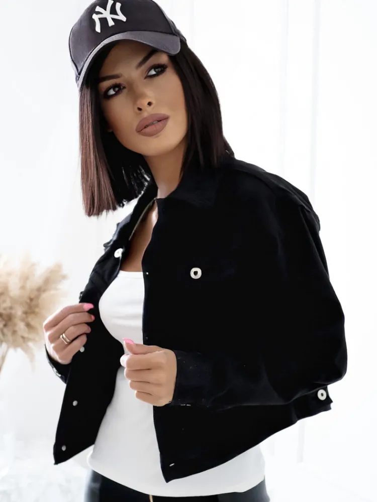 Kurtki Damskie>Dstreet Kurtka damska jeansowa LANDIA czarna TY2643