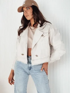 Kurtki Damskie>Dstreet Kurtka damska jeansowa LUISE jasnobeżowa TY4124