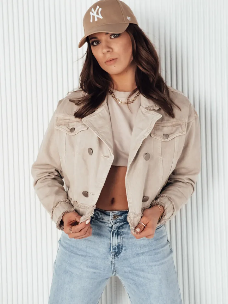 Kurtki Damskie>Dstreet Kurtka damska jeansowa LUISE beżowa TY4125