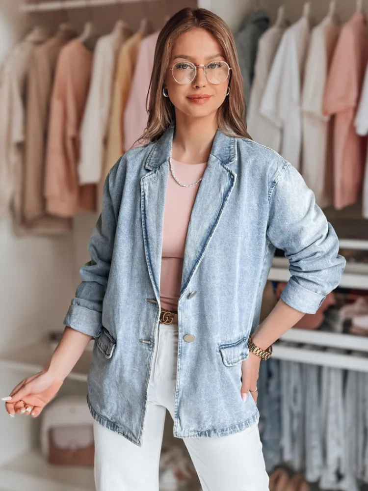 Kurtki Damskie>Dstreet Kurtka damska jeansowa oversize RUNAWAY niebieska TY4906