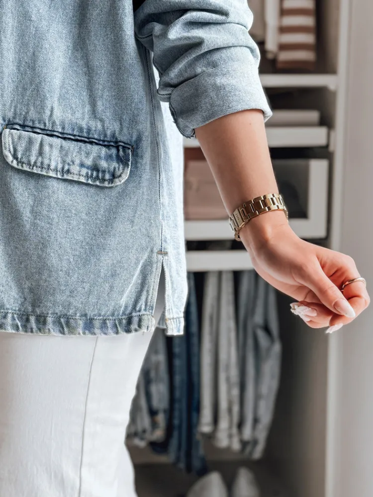 Kurtki Damskie>Dstreet Kurtka damska jeansowa oversize RUNAWAY niebieska TY4906