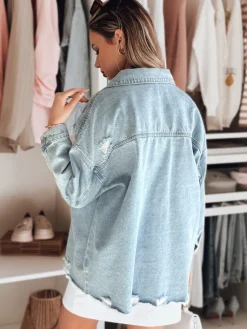 Kurtki Damskie>Dstreet Kurtka damska jeansowa oversize TONACIO niebieska TY4907
