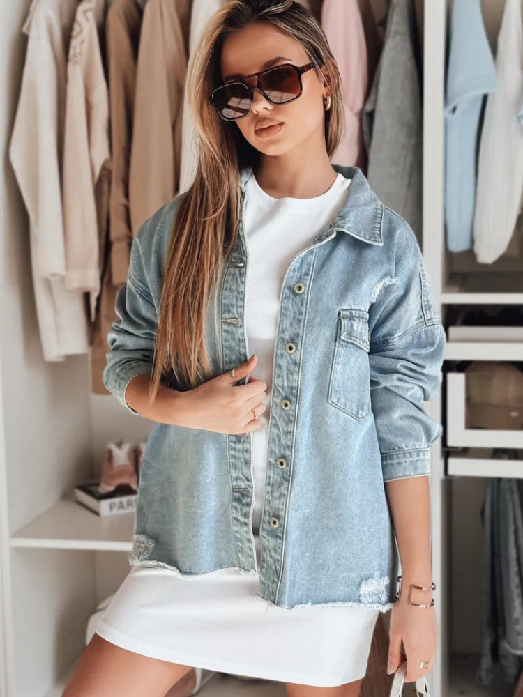 Kurtki Damskie>Dstreet Kurtka damska jeansowa oversize TONACIO niebieska TY4907