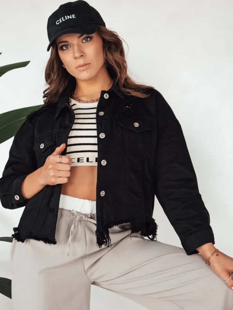 Kurtki Damskie>Dstreet Kurtka damska jeansowa oversize MOLI czarna TY4132