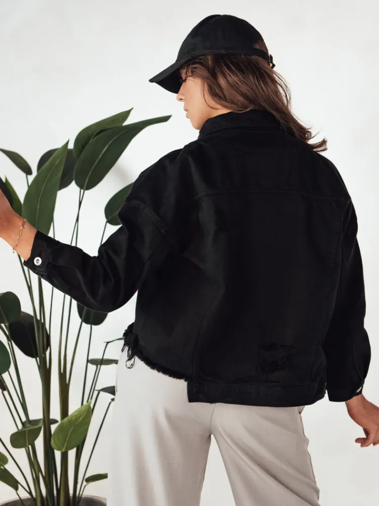 Kurtki Damskie>Dstreet Kurtka damska jeansowa oversize MOLI czarna TY4132