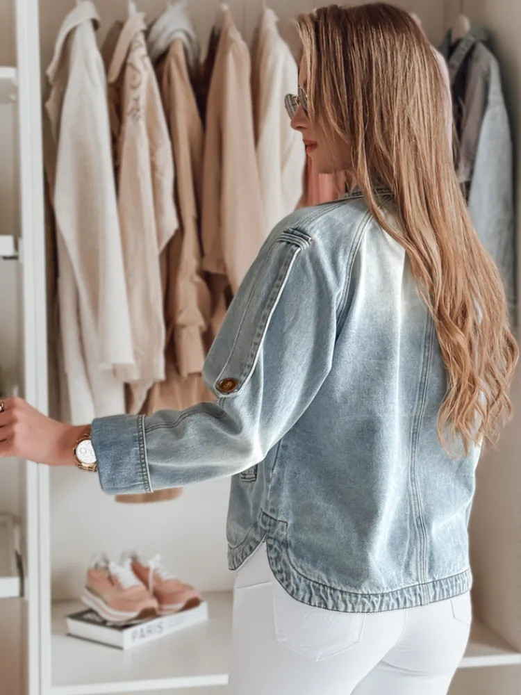 Kurtki Damskie>Dstreet Kurtka damska jeansowa oversize OVERSOLI niebieska TY4904