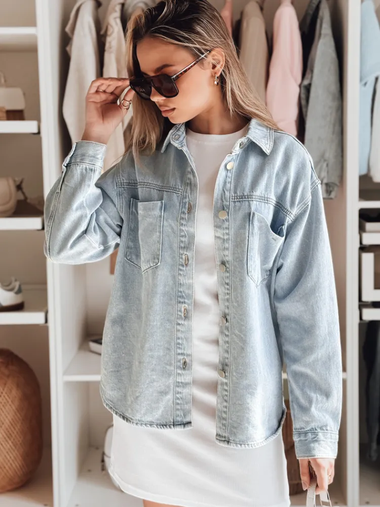 Kurtki Damskie>Dstreet Kurtka damska jeansowa oversize BLUEDIVA niebieska TY4900