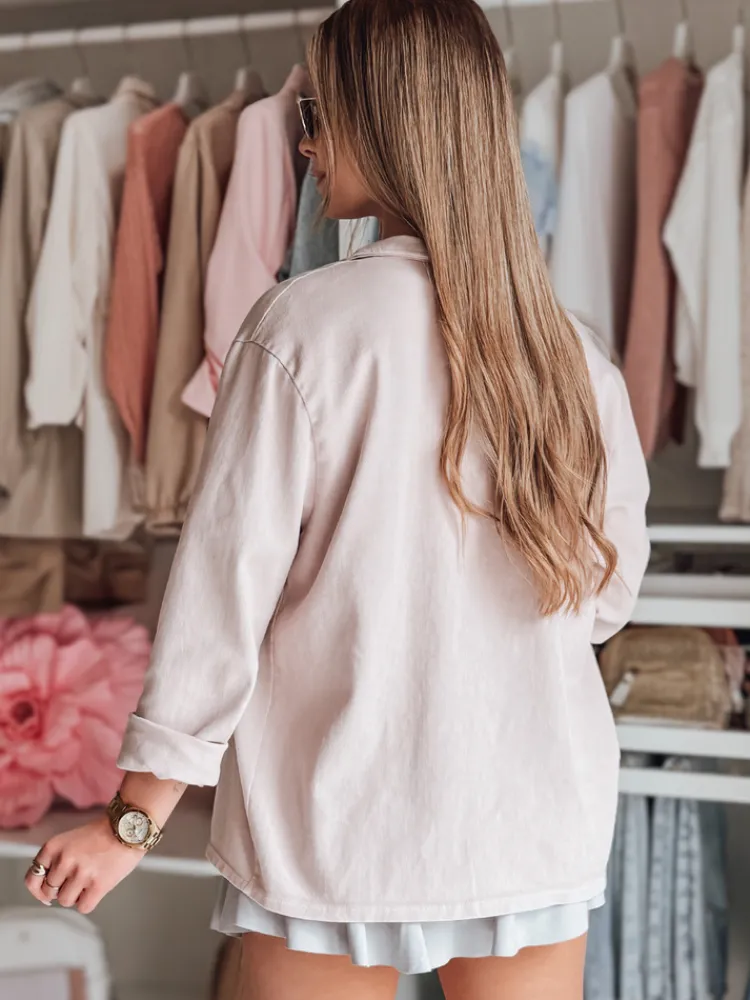 Kurtki Damskie>Dstreet Kurtka damska koszulowa oversize OVERBOR różowa TY4888