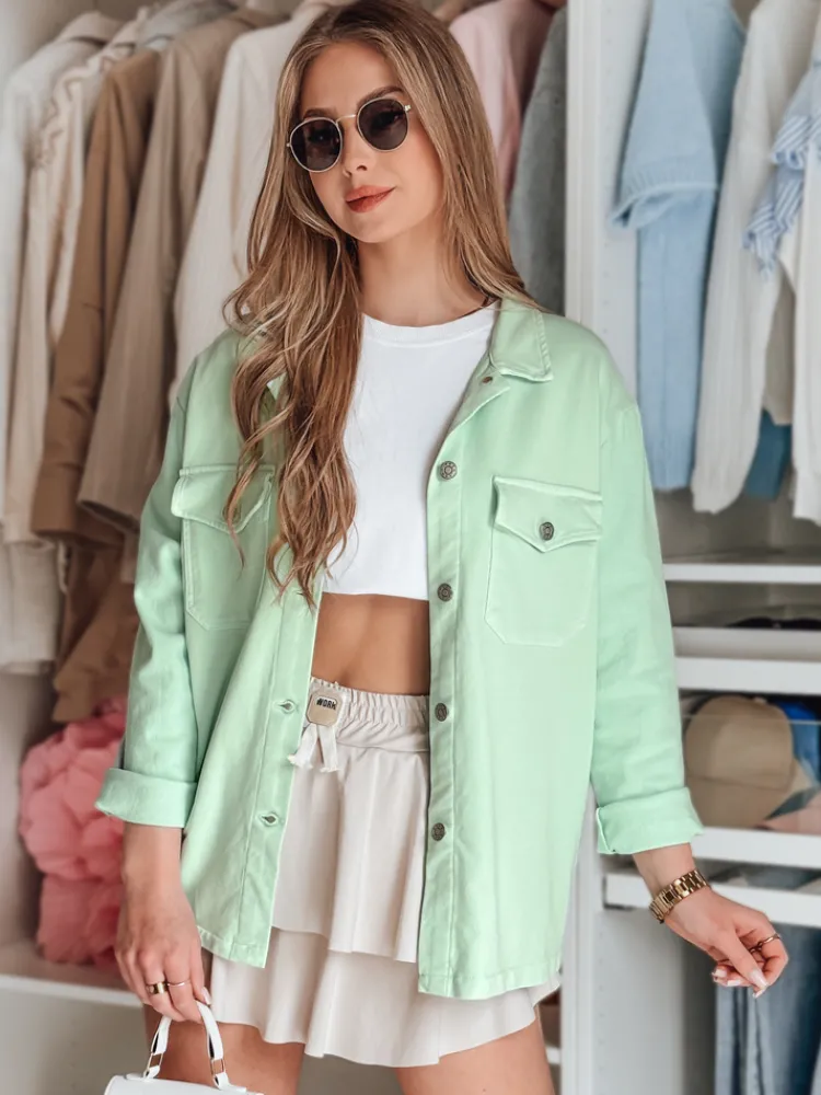 Kurtki Damskie>Dstreet Kurtka damska koszulowa oversize OVERBOR miętowa TY4891